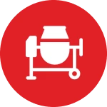 Cement mixer illustration in red background